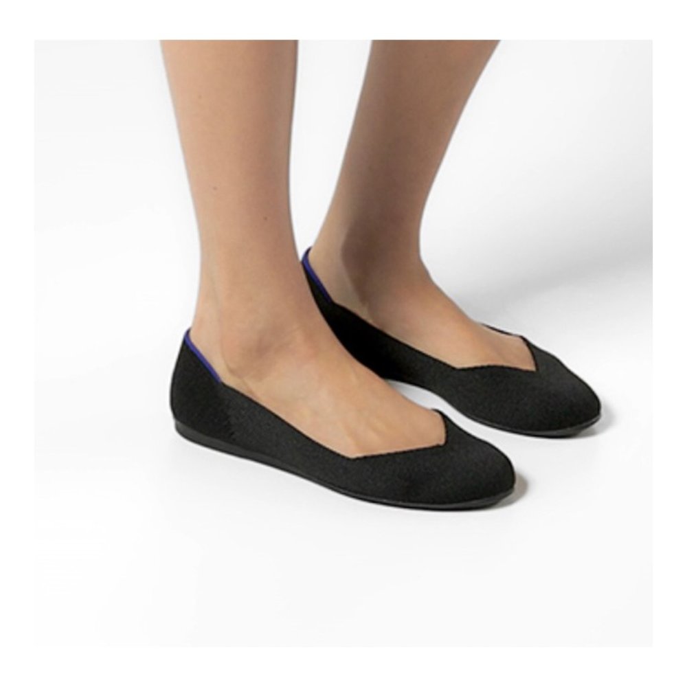 ROTHY'S Halo Black Round Toe Flats
